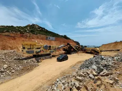 Linha de produção de agregados de granito