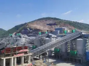 Planta de agregados na província de Hubei, China (10 milhões de toneladas por ano)