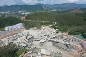 Planta de agregados em Huizhou, Guangdong (1.500 toneladas por hora)