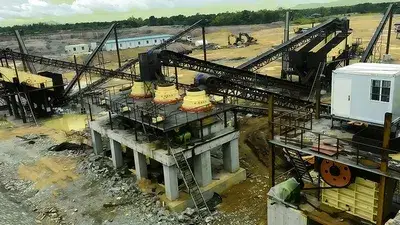 Linha de produção de agregados em Chonburi, Tailândia