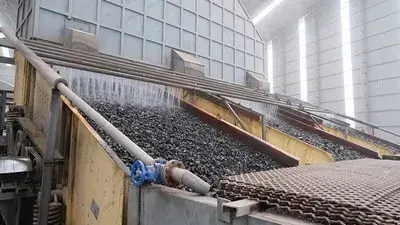 Peneira vibratória utilizada no projeto da Tianjing Calcium Company